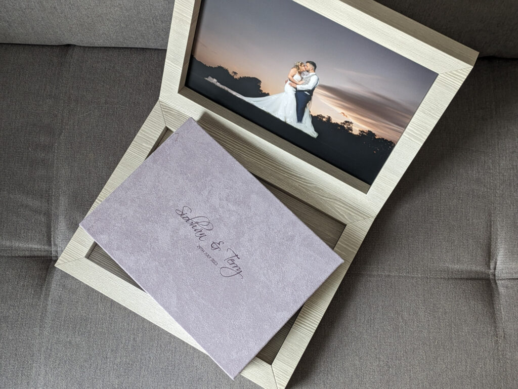 wedding album showing high quality print by still light photography