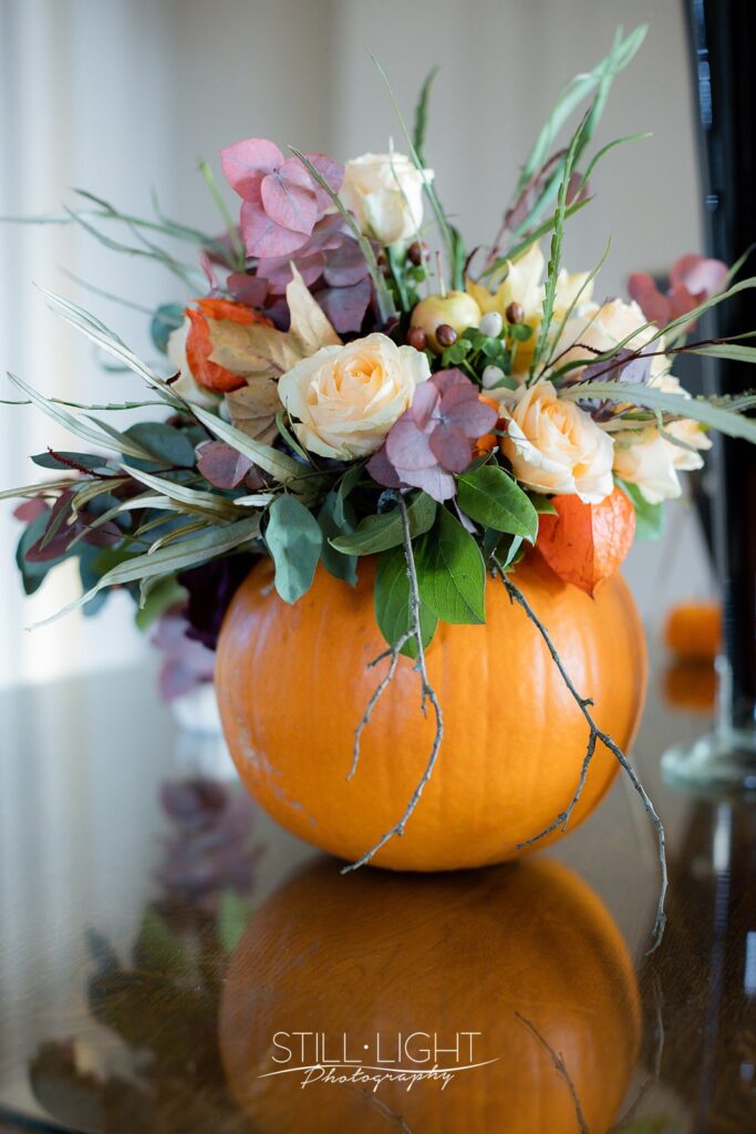 vintage weding at brockencote hall hotel with autumnal decorations