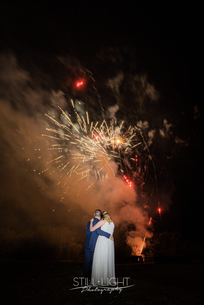wedding day fireworks at wootton park